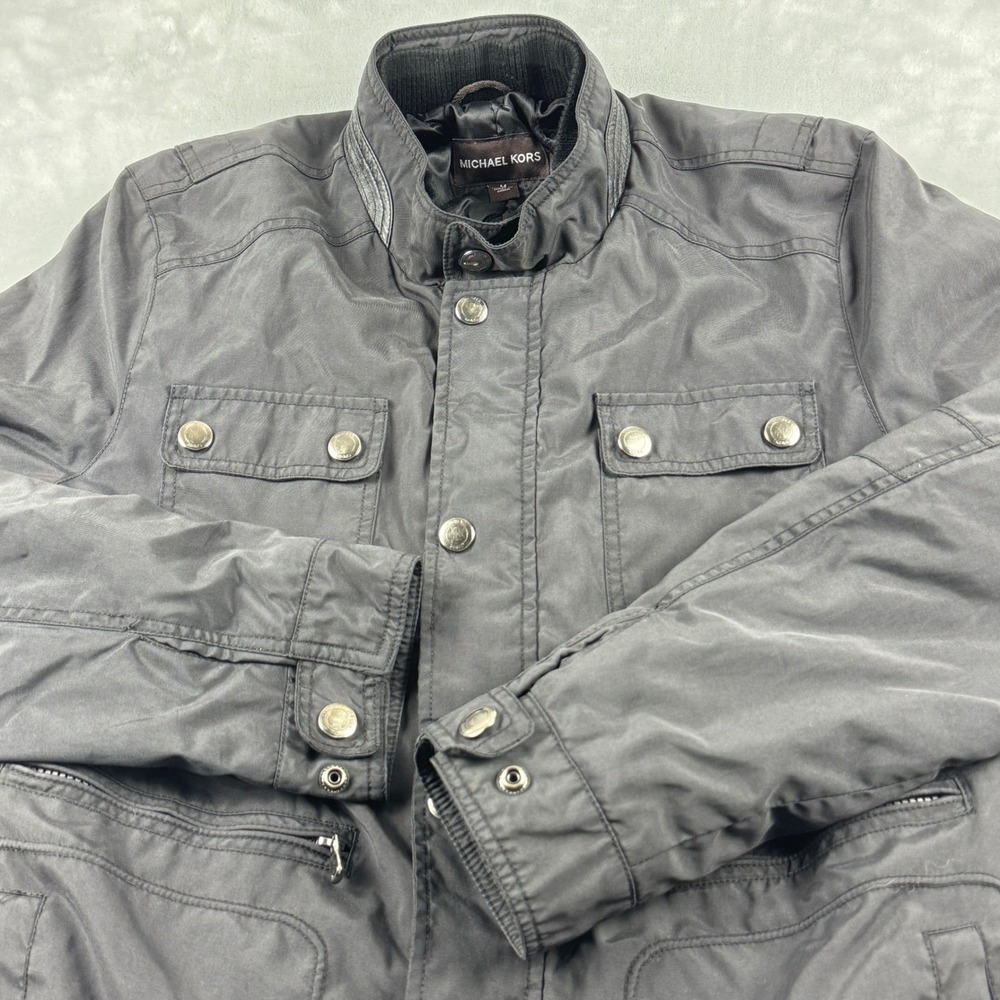 Michael Kors Men's Utility Full Zip and Button Snap Jacket with Pockets Size‎ M - Picture 9 of 12
